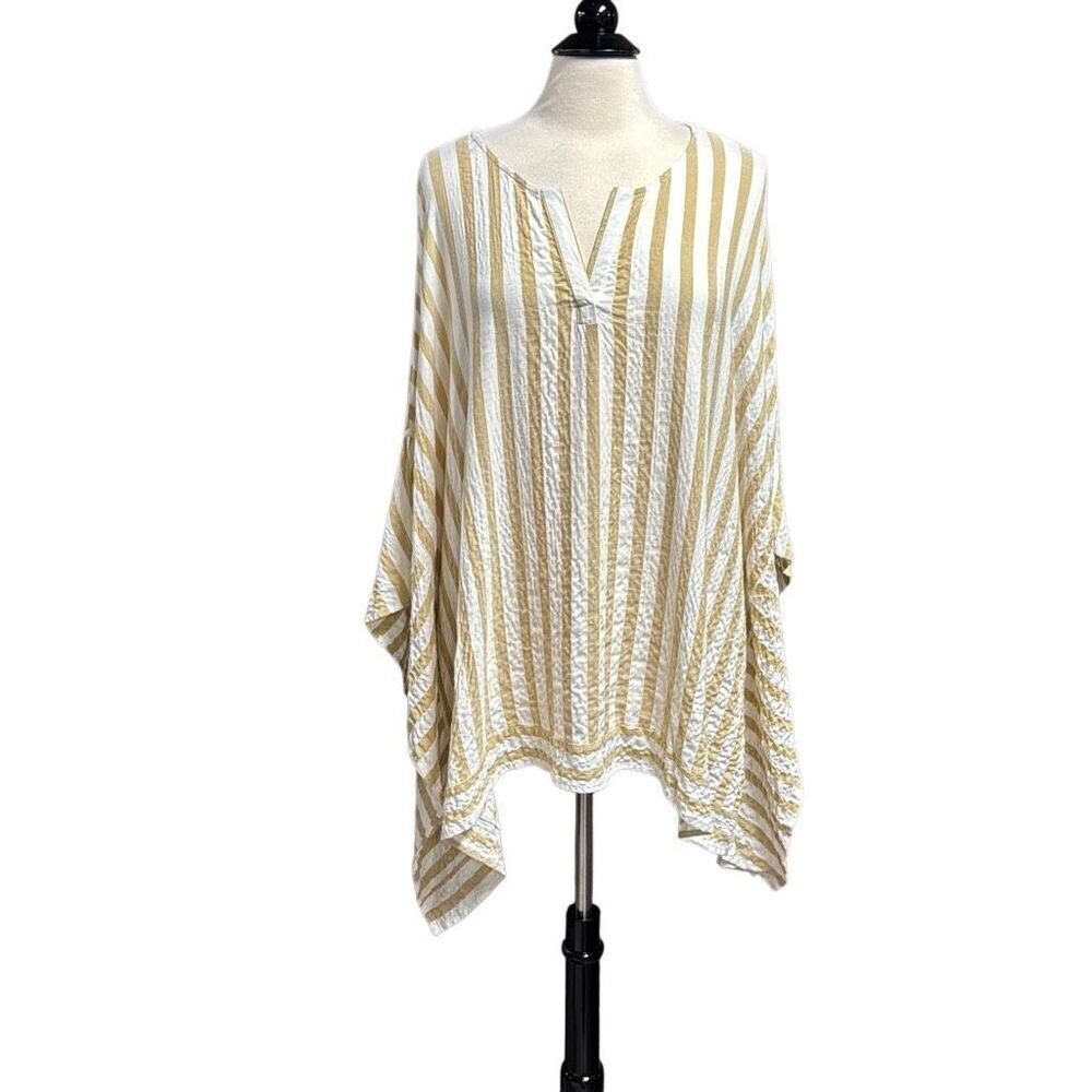 Cotton Bleu Women’s Striped Oversized Top Size Large NEW